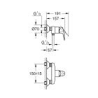 Смеситель для душа GROHE BauFlow, хром (23755000)