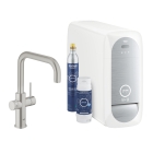 Смеситель для кухни GROHE Blue Home с системой фильтрации, охлаждения и газирования воды, Wi-Fi, суперсталь (31456DC1)