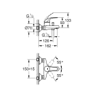Смеситель для ванны GROHE BauCurve, хром (23599000)