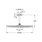 Верхний душ с душевым кронштейном GROHE Rainshower, диаметр 400 мм, хром (26256000)