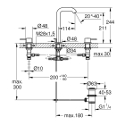 Смеситель для раковины GROHE Essence на 3 отверстия с донным клапаном, L-size, хром (20299001)