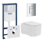 Комплект инсталляции GROHE Rapid SL 38775001 с унитазом Aquatek КВАДРО AQ1515T-00 и сиденьем с микролифтом (NW0341)