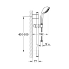 Душевой гарнитур GROHE Relexa Trio, 3 режима струи, душевая штанга 600 мм, 5 л/мин, хром (28942000)