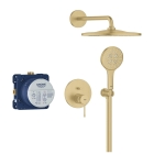 Душевая система GROHE Essence со смесителем для ванны, холодный рассвет матовый (25287GN0)