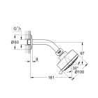 Верхний душ GROHE Tempesta Cosmopolitan 100, 9,5 л/мин, 4 режима, 97 мм, хром (27869000)