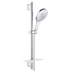 Душевой гарнитур GROHE Rainshower SmartActive 150 с мыльницей, 3 режима струи, душевая штанга 600 мм, 9,5 л/мин, хром (26592000)