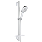 Душевой гарнитур GROHE RainShower SmartActive 130 с мыльницей, 3 режима струи, душевая штанга 600 мм, 12 л/мин, хром (26546000)