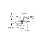 Кран для раковины GROHE BauFlow, без функции смешивания, хром (20575000)