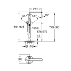 Внешняя часть смесителя для ванны GROHE Lineare напольного монтажа, хром (23792001)