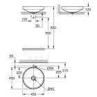 Раковина свободностоящая GROHE Airio без перелива, 45 см альпин-белый (3995800H)