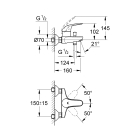 Душевая система GROHE New Tempesta 200 со смесителем для ванны, хром (NB0046)