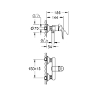 Смеситель для душа GROHE BauEdge, хром (23636000)