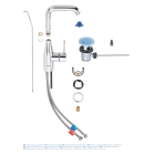 Смеситель для раковины GROHE Essence с донным клапаном, L-size, хром (32628001)
