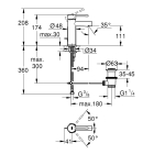 Смеситель для раковины GROHE Essence с донным клапаном, S-size, хром (32898001)
