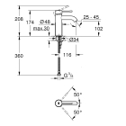 Смеситель для раковины GROHE Essence, S-Size, холодный рассвет глянец, (23590GL1)