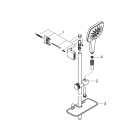 Душевой гарнитур GROHE Rainshower SmartActive 130 Cube, 3 вида струй, никель матовый (26585EN0)