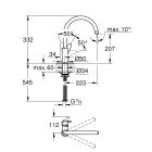 Смеситель для кухни GROHE Start Curve с высоким C-изливом, хром (31554001)