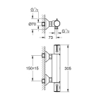 Термостат для душа GROHE Grohtherm 800 внешнего монтажа, матовый черный (1022022430)