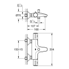 Термостат для ванны GROHE Grohtherm 800 внешнего монтажа, матовый черный (1022032430)