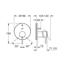 Внешняя часть смесителя для ванны GROHE Atrio на 2 потребителя, хром (24066003)