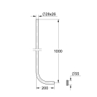 Сливная трубка для смывного устройства для унитаза GROHE, 1000x200 мм, хром (37108000)