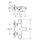 Термостат для ванны GROHE Grohtherm 1000, матовый черный (348162433)