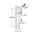 Душевой гарнитур GROHE Relexa Five 100, 5 режимов струи, душевая штанга 600 мм, 7,5 л/мин, хром (28964001)