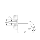 Излив для ванны GROHE Atrio, темный графит матовый (13139AL3)