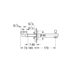 Излив для ванны GROHE Eurosmart Cosmopolitan с переключателем ванна/душ, хром (13262000)