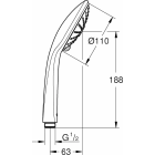 Ручной душ GROHE Euphoria, 3 режима, хром (27239000)