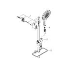Душевой гарнитур GROHE Rainshower SmartActive 150 с мыльницей, 3 режима струи, душевая штанга 900 мм, 9,5 л/мин, хром (26594000)