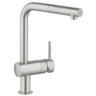 Смеситель для кухни GROHE Minta с вытяжным L-изливом, суперсталь (32168DC0)