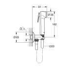 Набор для гигиенического душа, GROHE Tempesta-F Trigger Spray 30, 1000 мм, хром (26358000)