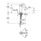Смеситель для раковины GROHE Essence с цепочкой, S-size, хром (32899001)