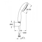 Готовый комплект для ванны GROHE скрытого монтажа, с ручным и верхним душем, хром (127256)