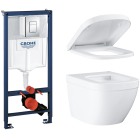 Комплект инсталляции GROHE Euro Ceramic с унитазом и сиденьем с микролифтом (NW0132)