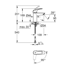 Смеситель для раковины GROHE Eurosmart, S-Size, хром (24192003)