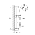 Комплект смесителей GROHE BauEdge для раковины, ванны с душевым гарнитуром, хром (1000180)