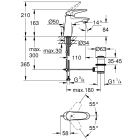 Смеситель для раковины GROHE Wave с донным клапаном, S-Size, хром (32284001)