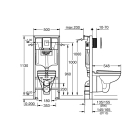 Система инсталляции GROHE Solido 4-в-1 с подвесным унитазом и панелью смыва Even (39552000)