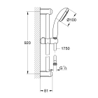 Душевой гарнитур GROHE New Tempesta 100, ручной душ, душевая штанга 900 мм и шланг, хром (27854001)