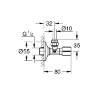 Угловой вентиль 1/2" GROHE, матовый черный (220732430)