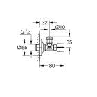 Угловой вентиль 1/2" GROHE, фантомный черный (22074KF0)