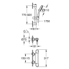 Термостат для душа GROHE Grohtherm 1000 с душевым гарнитуром, хром (34824005)