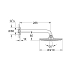 Верхний душ GROHE Rainshower Cosmopolitan Metal 210, 1 режим, 286 мм, хром (26052000)