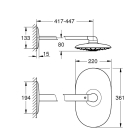 Верхний душ GROHE Rainshower SmartControl 360x220, 2 режима, 450 мм, белая луна (26254LS0)