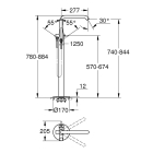 Внешняя часть смесителя для ванны GROHE Essence напольного монтажа, суперсталь (23491DC1)