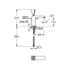 Смеситель для раковины GROHE Eurocube Joy, M-size, хром (23658000/U) (царапины на корпусе)