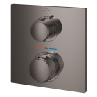 Внешняя часть термостата для душа GROHE Allure скрытого монтажа на 1 потребителя, квадратная, темный графит глянец (19380A02)