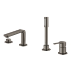 Смеситель для ванны GROHE Lineare на 4 отверстия, на край ванны, темный графит матовый (19577AL1)